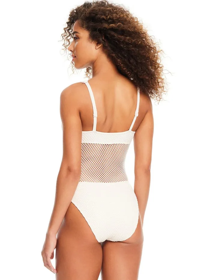 Sanctuary Clothing Swim OnePieces Women Sea Crochet Scoop Neck OnePiece Swimsuit White Sand Sanctuary Clothing Swim OnePieces Women Sea Crochet Scoop Neck OnePiece Swimsuit White Sand