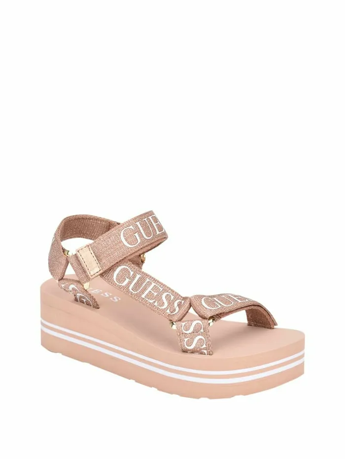 Sandals GUESS Women Avin Platform Sport Sandals Pink Multi Fabric
