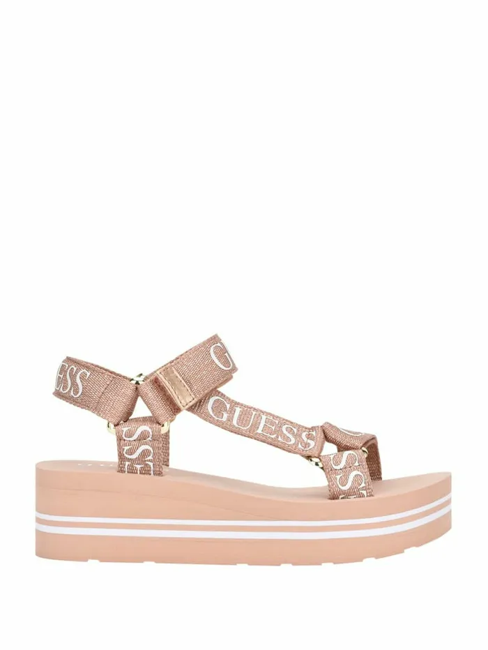 Sandals GUESS Women Avin Platform Sport Sandals Pink Multi Fabric Sandals GUESS Women Avin Platform Sport Sandals Pink Multi Fabric
