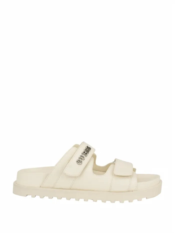 Sandals GUESS Women Fabulon TwoStrap Slides Ivory 150 Sandals GUESS Women Fabulon TwoStrap Slides Ivory 150