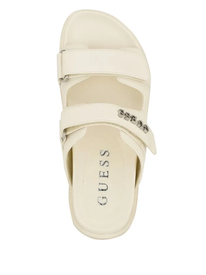 Sandals GUESS Women Fabulon TwoStrap Slides Ivory 150 Sandals GUESS Women Fabulon TwoStrap Slides Ivory 150