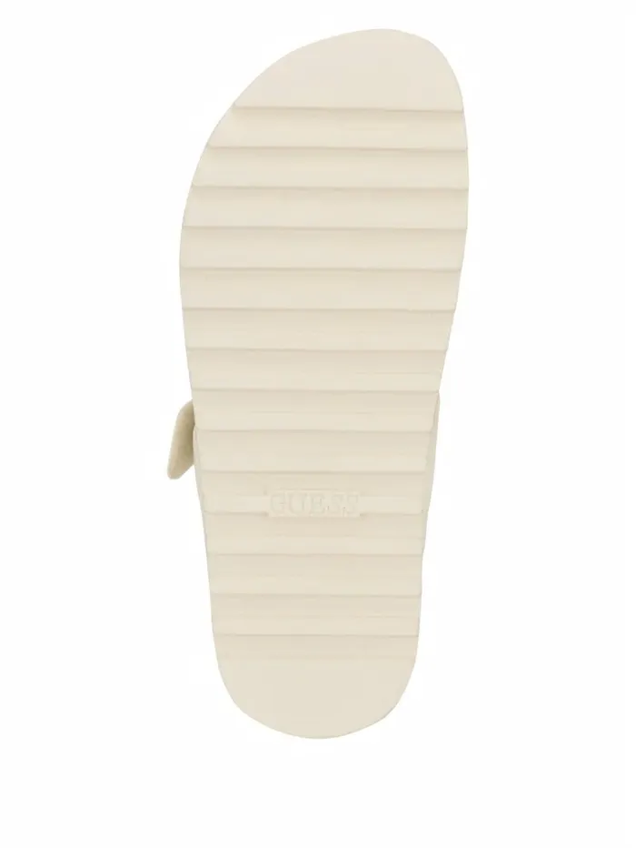 Sandals GUESS Women Fabulon TwoStrap Slides Ivory 150 Sandals GUESS Women Fabulon TwoStrap Slides Ivory 150