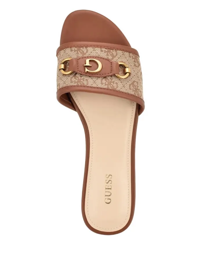 Sandals GUESS Women Hammi Logo Slide Sandals Medium Brown Sandals GUESS Women Hammi Logo Slide Sandals Medium Brown