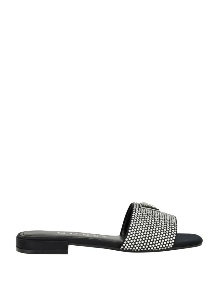 Sandals GUESS Women Tamed Triangle Rhinestone Sandals Black 002
