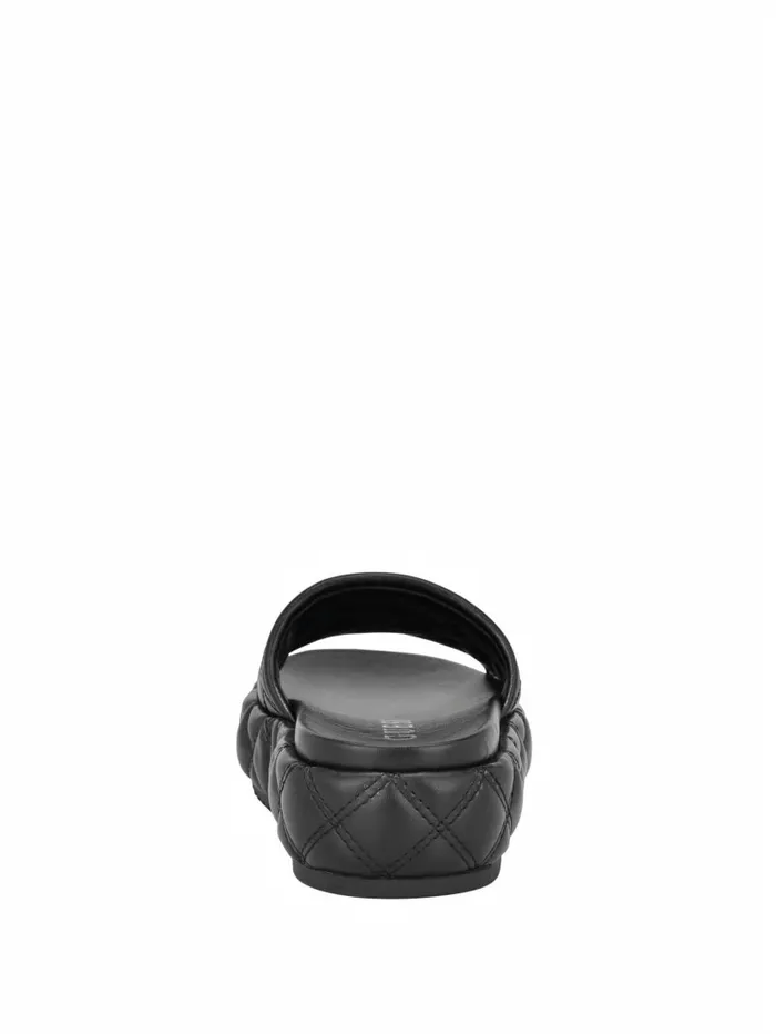 Sandals Longo Quilted Flatform Slides Black 001 GUESS Women