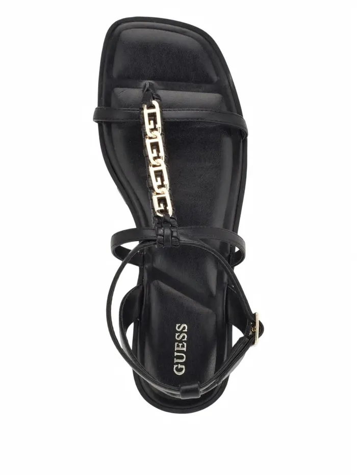 Sandals Women GUESS Raima GLink Chain Sandals Black 001
