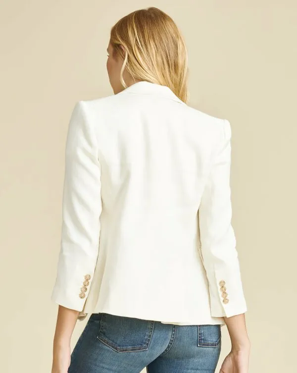 Schoolboy Linen Dickey Jacket White Women Veronica Beard Jackets and Outerwear Schoolboy Linen Dickey Jacket White Women Veronica Beard Jackets and Outerwear