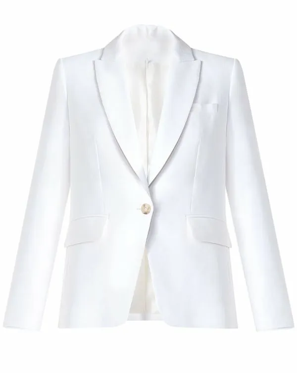 Schoolboy Linen Dickey Jacket White Women Veronica Beard Jackets and Outerwear Schoolboy Linen Dickey Jacket White Women Veronica Beard Jackets and Outerwear