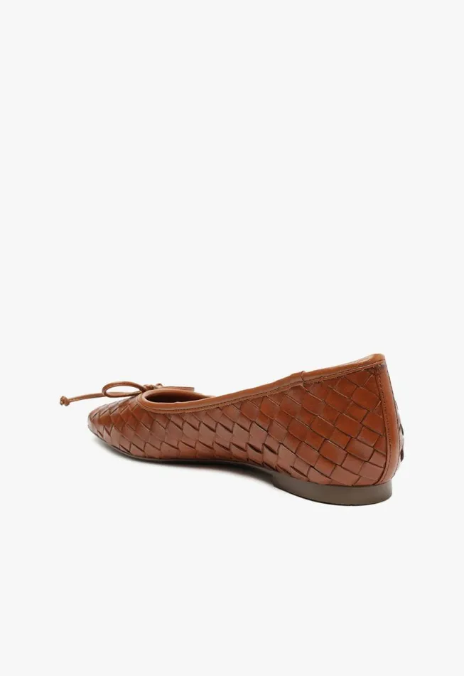 Schutz Shoes Ballerinas Arissa Woven Leather Flat Honey Peach 8211 Women
