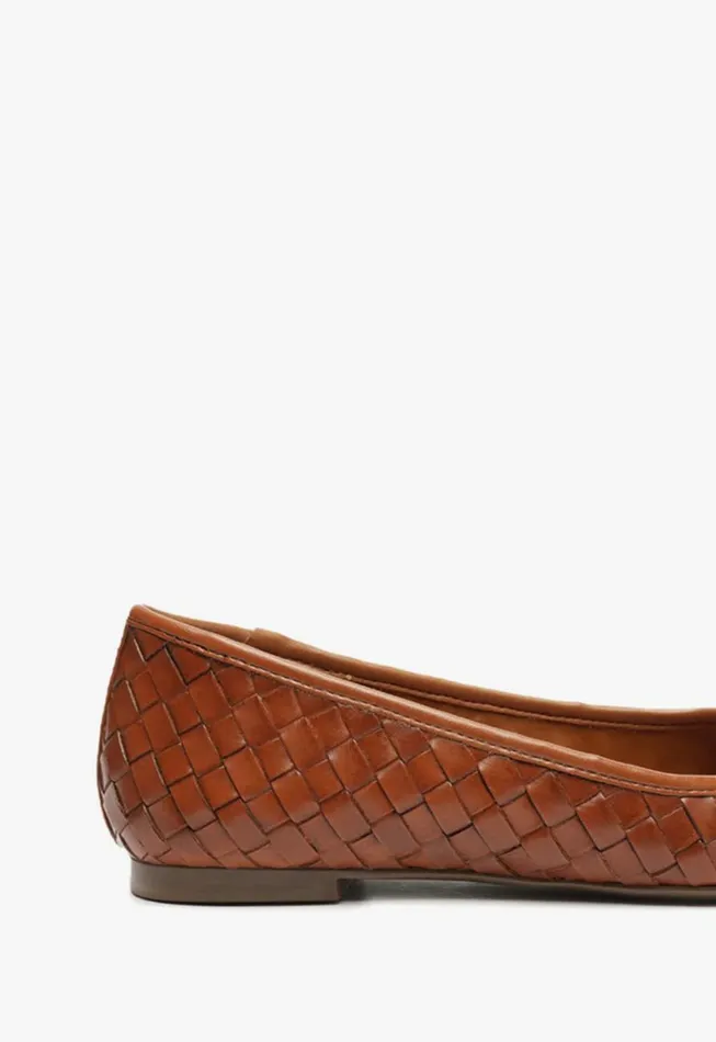 Schutz Shoes Ballerinas Arissa Woven Leather Flat Honey Peach 8211 Women