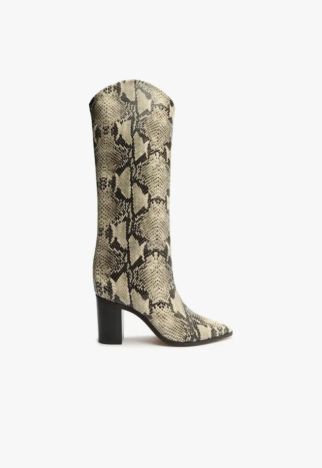 Schutz Shoes Boots Maryana Block Boot Natural Snake 8211 Women
