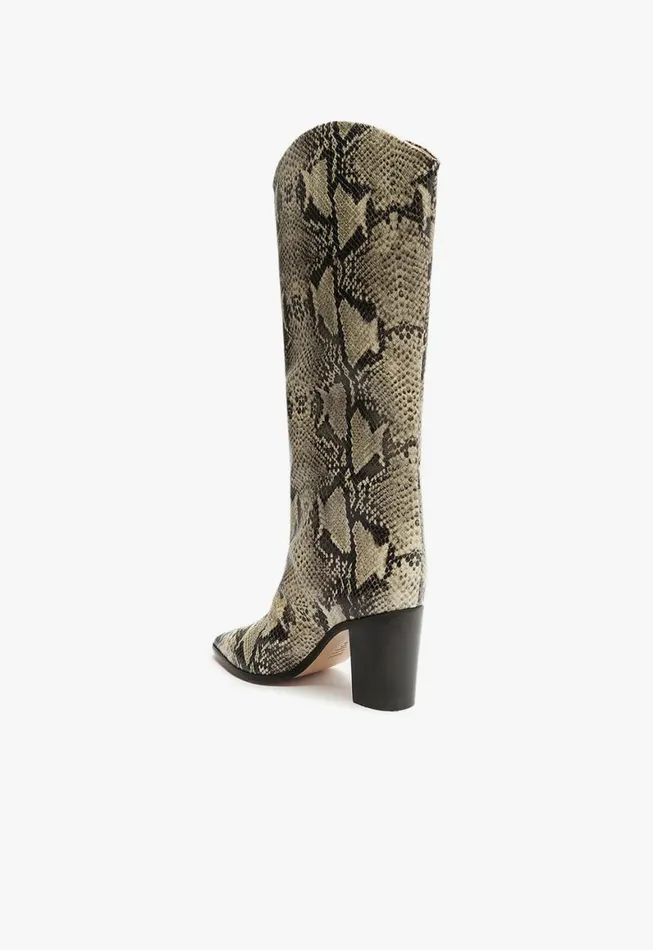 Schutz Shoes Boots Maryana Block Boot Natural Snake 8211 Women