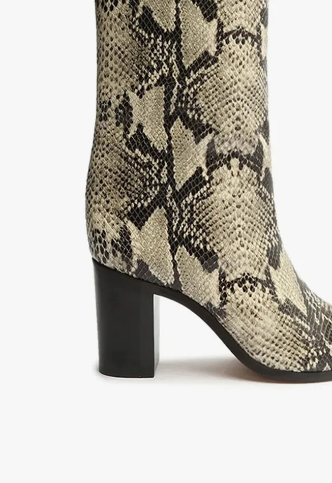 Schutz Shoes Boots Maryana Block Boot Natural Snake 8211 Women
