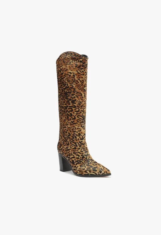 Schutz Shoes Boots Maryana Leather Boot Animal Print 8211 Women