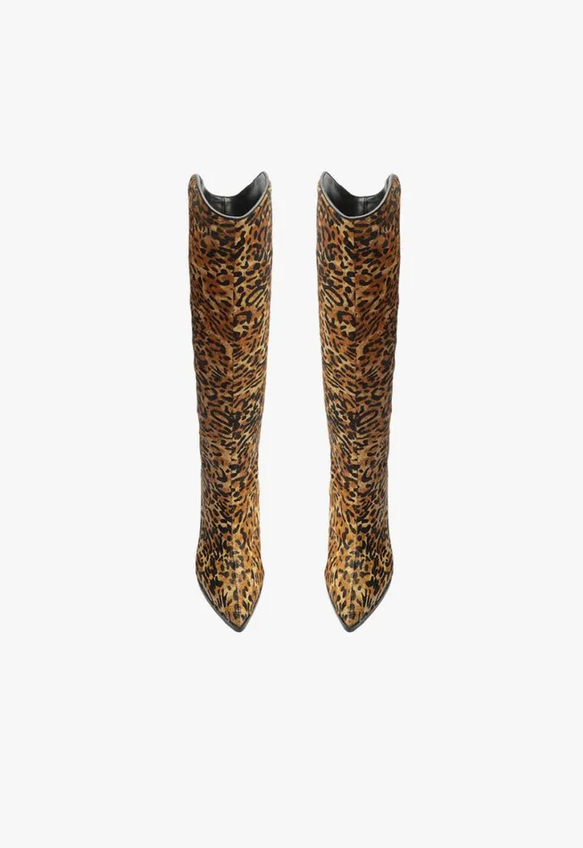 Schutz Shoes Boots Maryana Leather Boot Animal Print 8211 Women