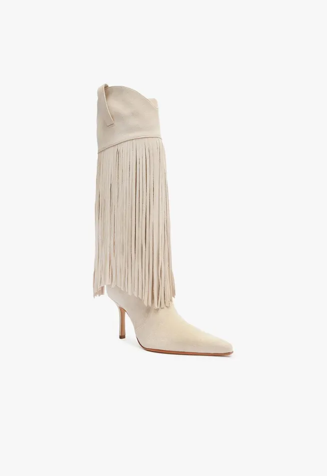 Schutz Shoes Boots Raffaela Up Fringes Boot Off White 8211 Women