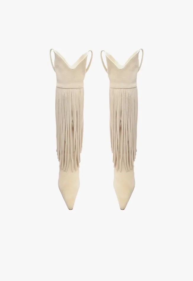 Schutz Shoes Boots Raffaela Up Fringes Boot Off White 8211 Women