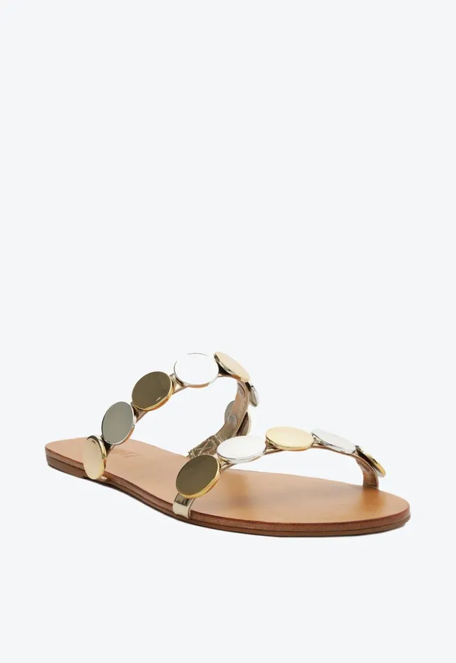 Schutz Shoes Flats Acacia Flat Sandal Gold 8211 Women