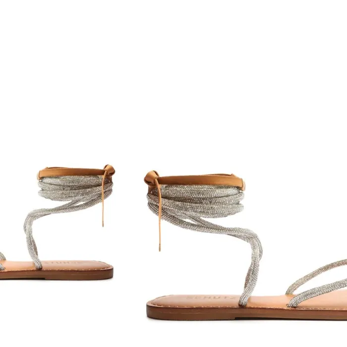 Schutz Shoes Flats Kittie Glam Sandal Beige 8211 Women