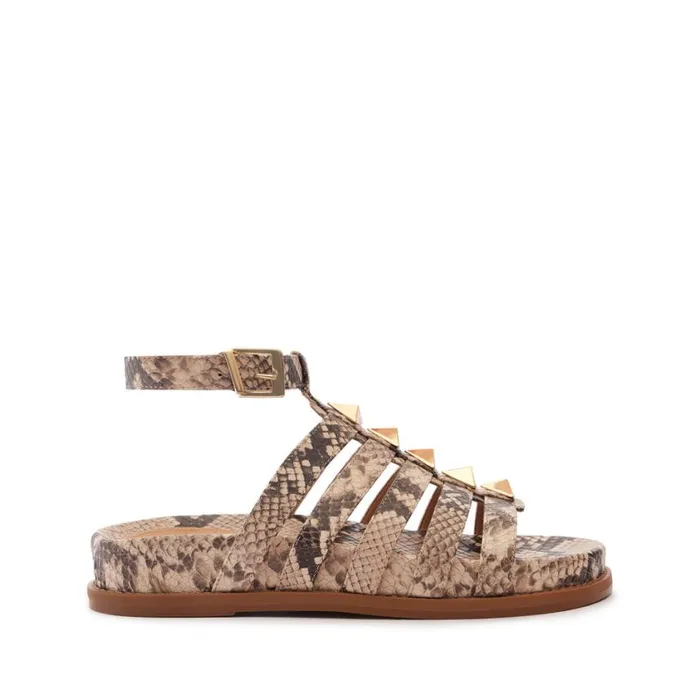 Schutz Shoes Flats Kyrie Sporty Leather Sandal Natural 8211 Women