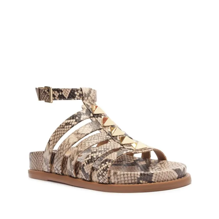 Schutz Shoes Flats Kyrie Sporty Leather Sandal Natural 8211 Women