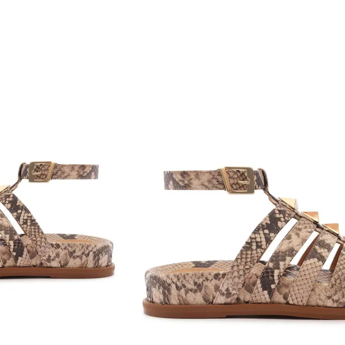 Schutz Shoes Flats Kyrie Sporty Leather Sandal Natural 8211 Women