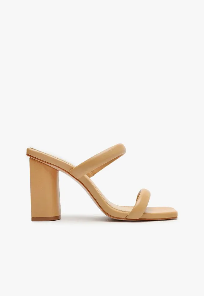 Schutz Shoes Mules Ully Nappa Leather Sandal Light Beige 8211 Women