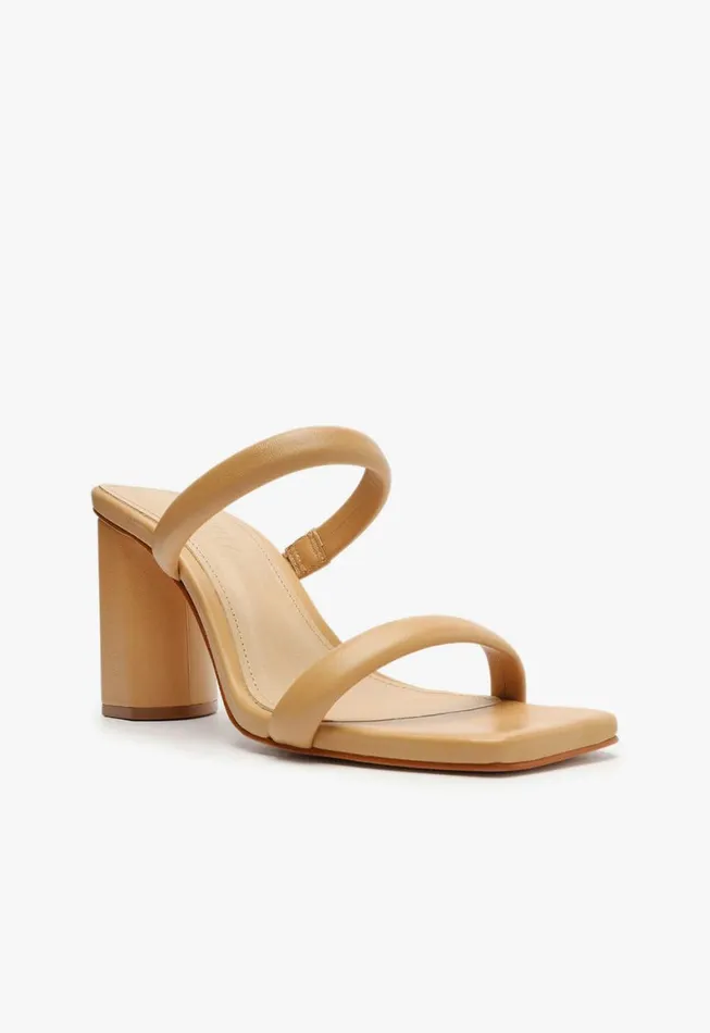 Schutz Shoes Mules Ully Nappa Leather Sandal Light Beige 8211 Women