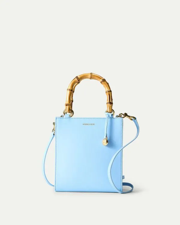 Shopper Bag With BambooHandle Light Blue Women Veronica Beard Handbags