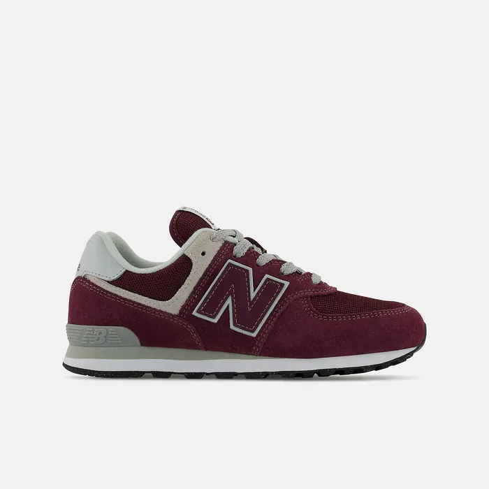 Size 35 8211 7 New Balance Kids 574 Core Burgundy with White