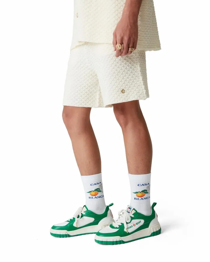 Sneakers Men Casablanca Paris Court Green and White Sneaker