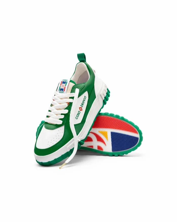 Sneakers Men Casablanca Paris Court Green and White Sneaker
