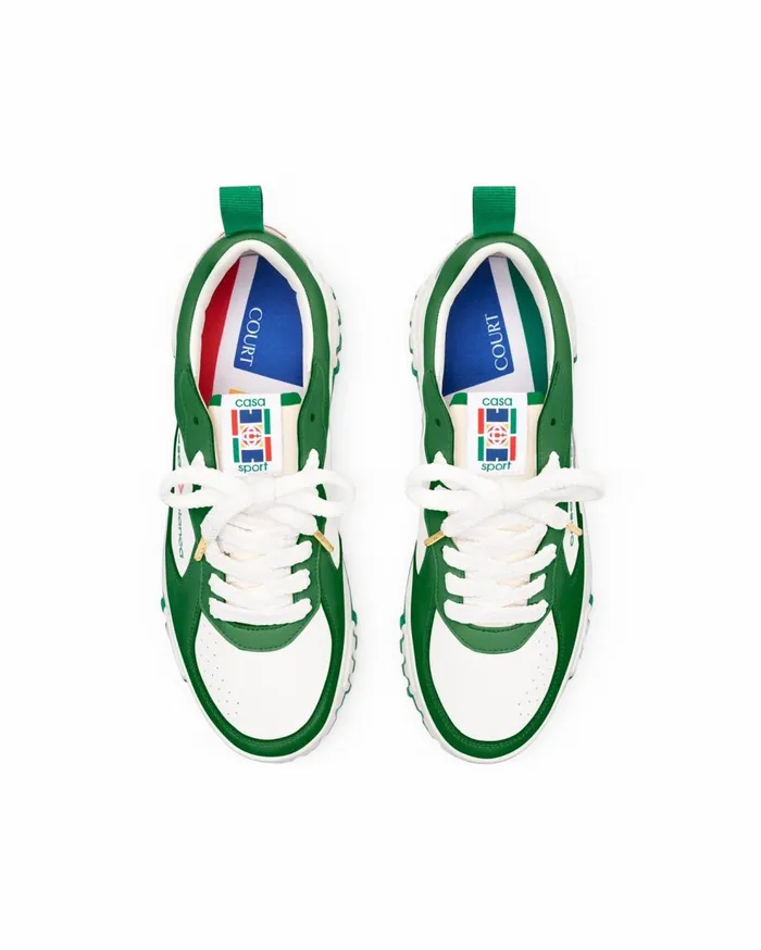 Sneakers Men Casablanca Paris Court Green and White Sneaker