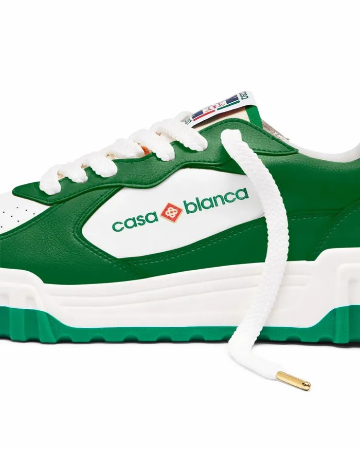 Sneakers Men Casablanca Paris Court Green and White Sneaker