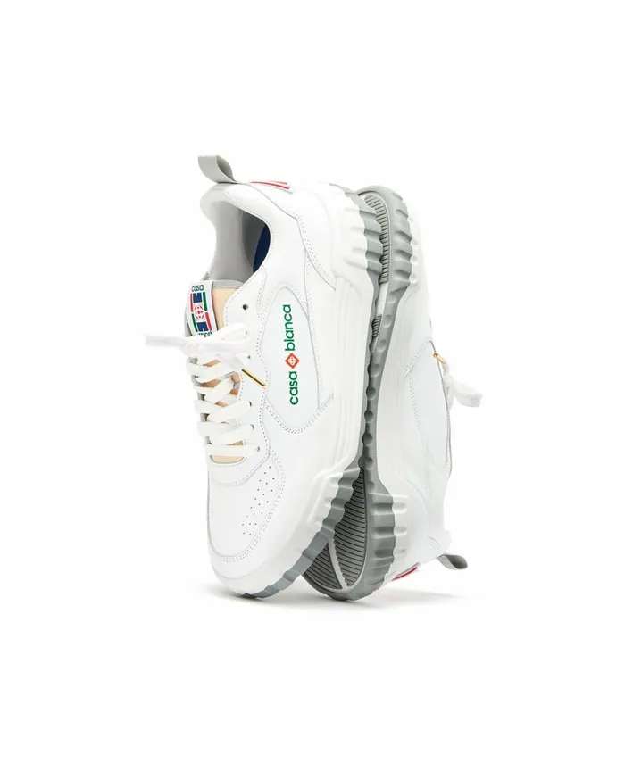 Sneakers Men Casablanca Paris Court White and Grey Sneaker