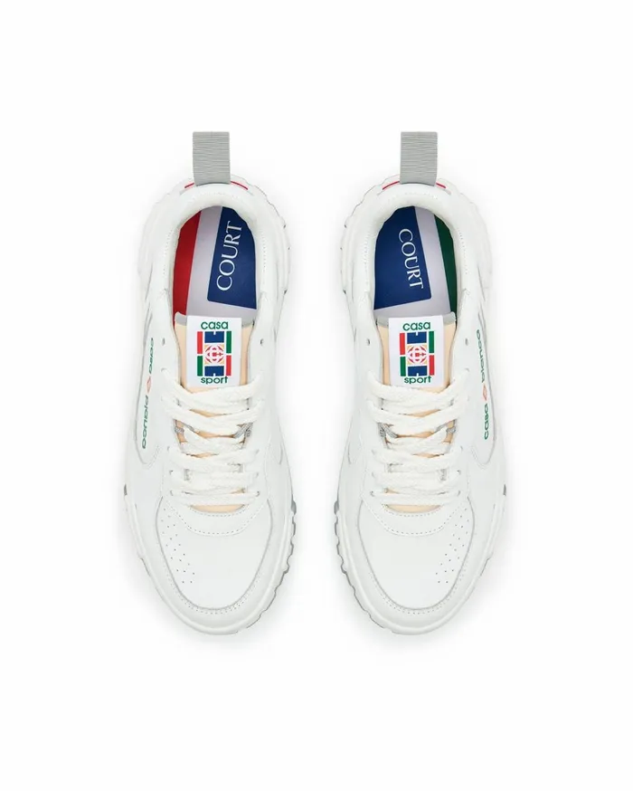 Sneakers Men Casablanca Paris Court White and Grey Sneaker