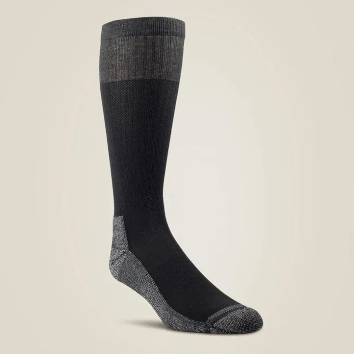 Socks MenWomen Ariat VentTEK Over The Calf Western Boot Sock 2 Pair Pack Black