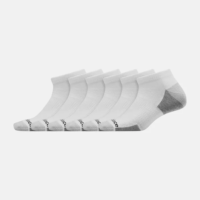 Socks New Balance MenWomen Cushioned Low Cut Socks 6 Pack WHITE
