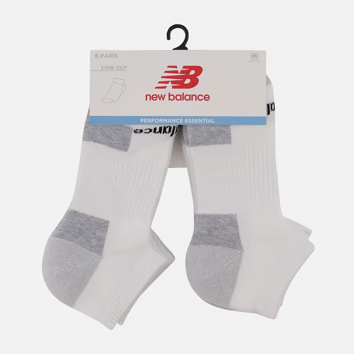 Socks New Balance MenWomen Cushioned Low Cut Socks 6 Pack WHITE