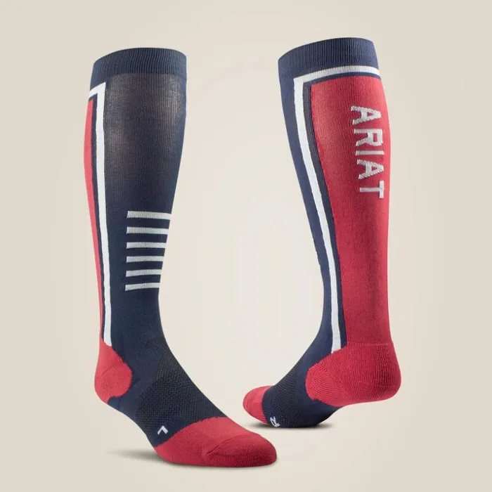 Socks Women Ariat AriatTEK Slimline Performance Socks Navyred