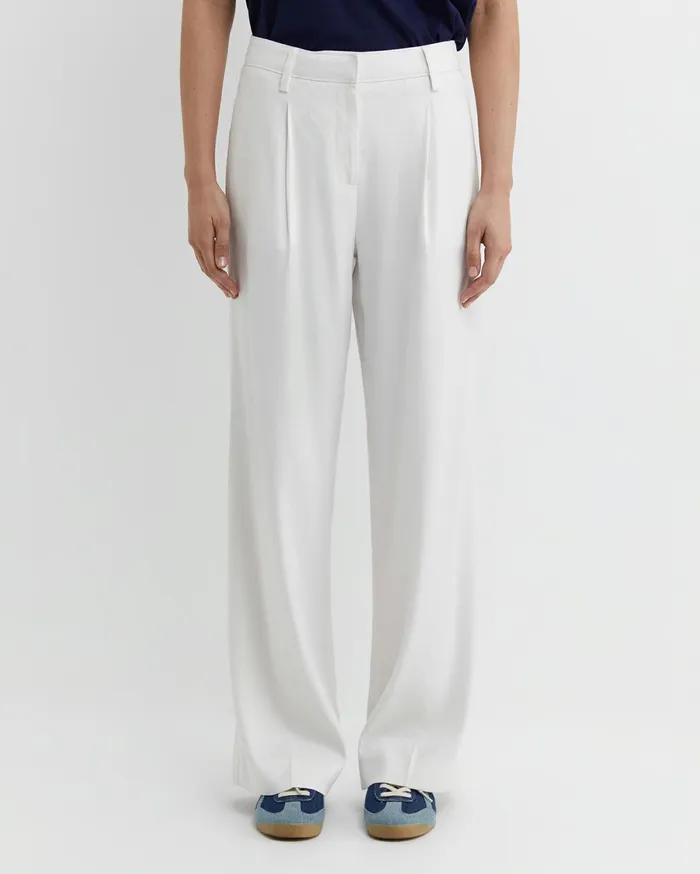 Sportscraft Brianne Wide Leg Pleat Pant White Women Pants