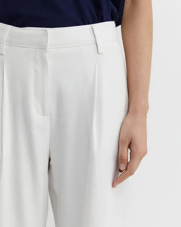Sportscraft Brianne Wide Leg Pleat Pant White Women Pants