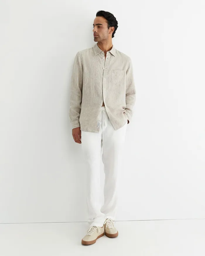 Sportscraft Caffery Linen Pant White Men Pants