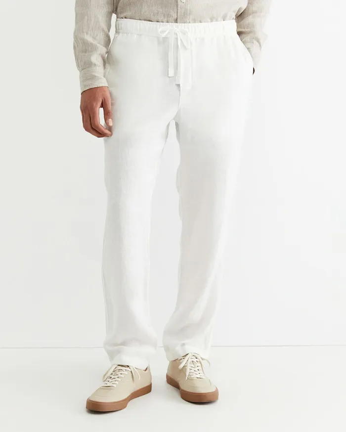 Sportscraft Caffery Linen Pant White Men Pants