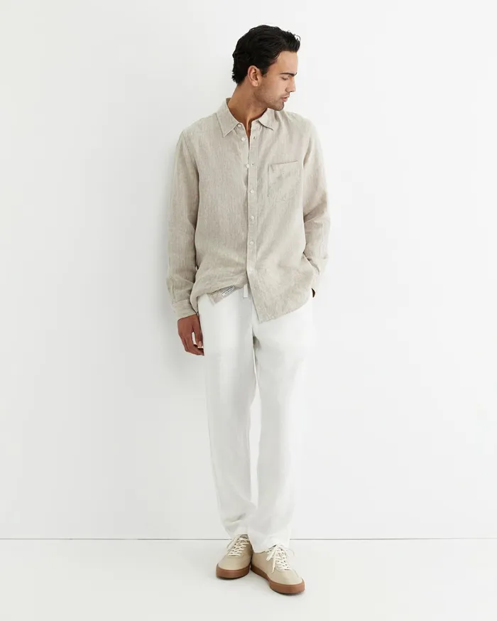 Sportscraft Caffery Linen Pant White Men Pants