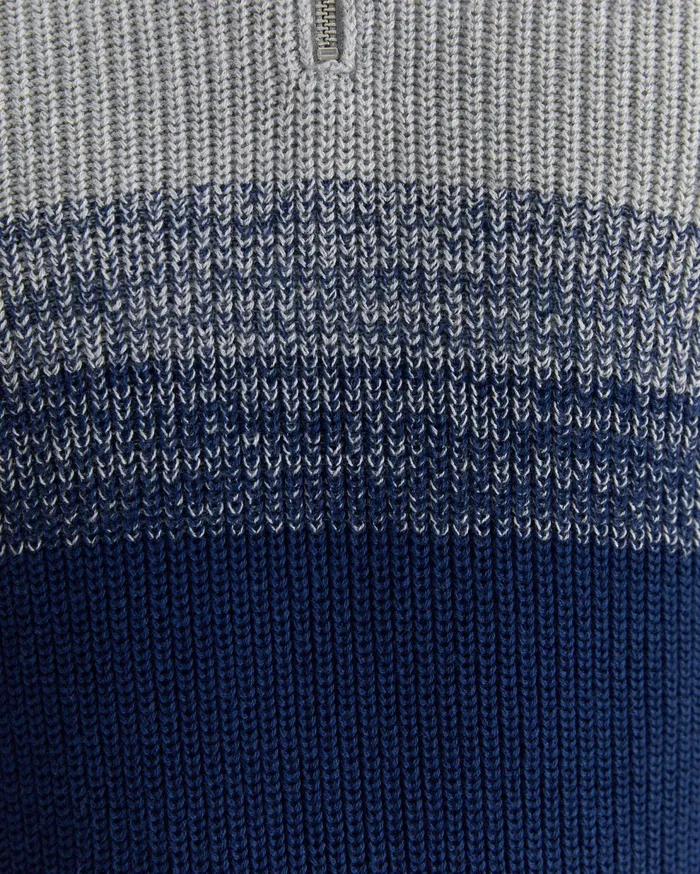 Sportscraft Civic Quarter Zip Ball Point Blue Men Knitwear