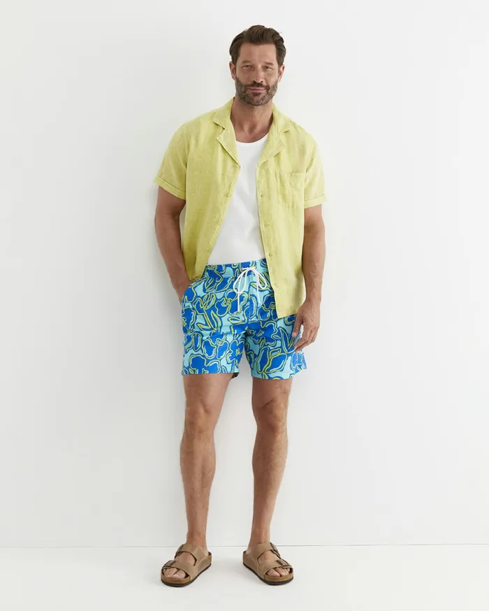 Sportscraft Giles Swim Short Blue Multi Men Swimwear