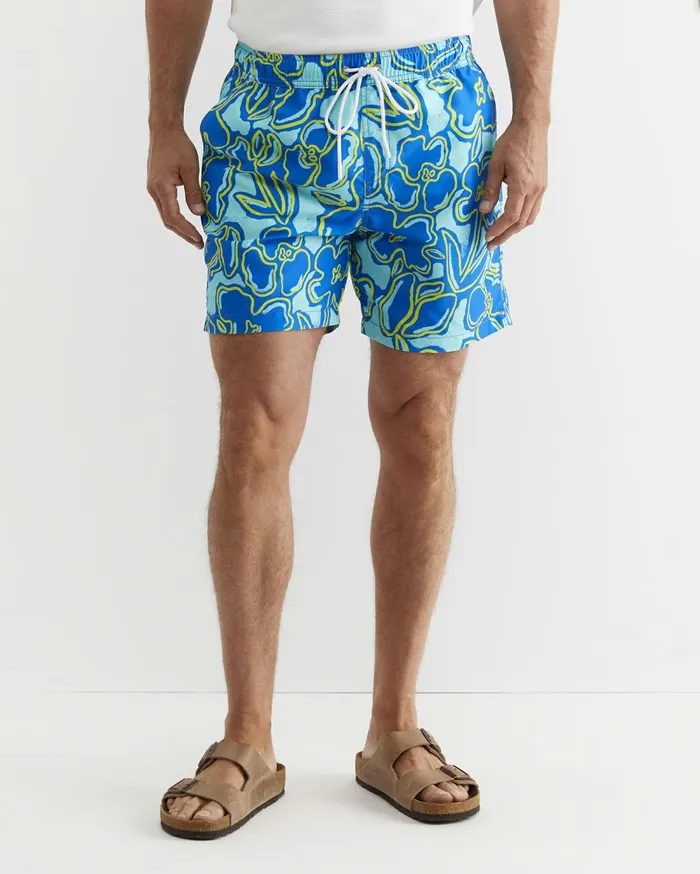 Sportscraft Giles Swim Short Blue Multi Men Swimwear
