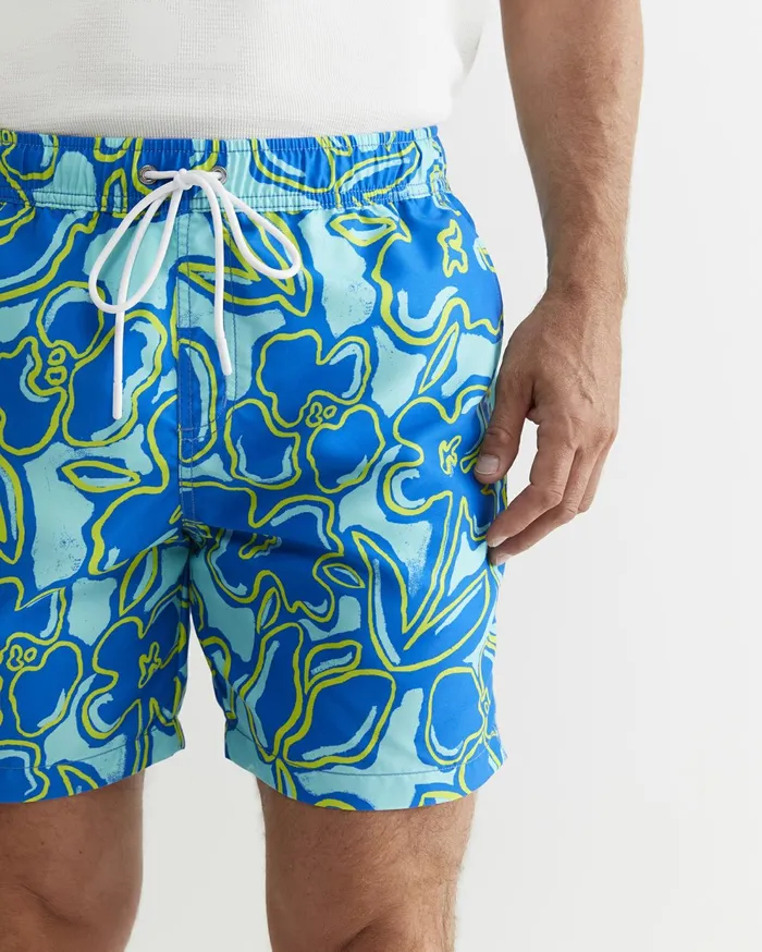 Sportscraft Giles Swim Short Blue Multi Men Swimwear