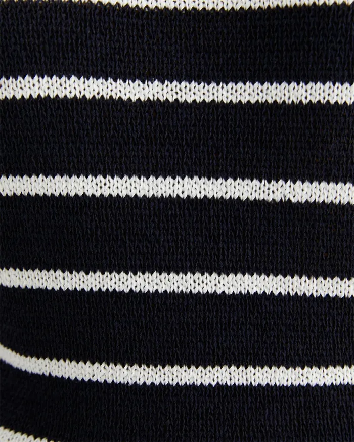 Sportscraft Josie Tape Yarn Crew Knit Navywhite Women Knits and Cardigans